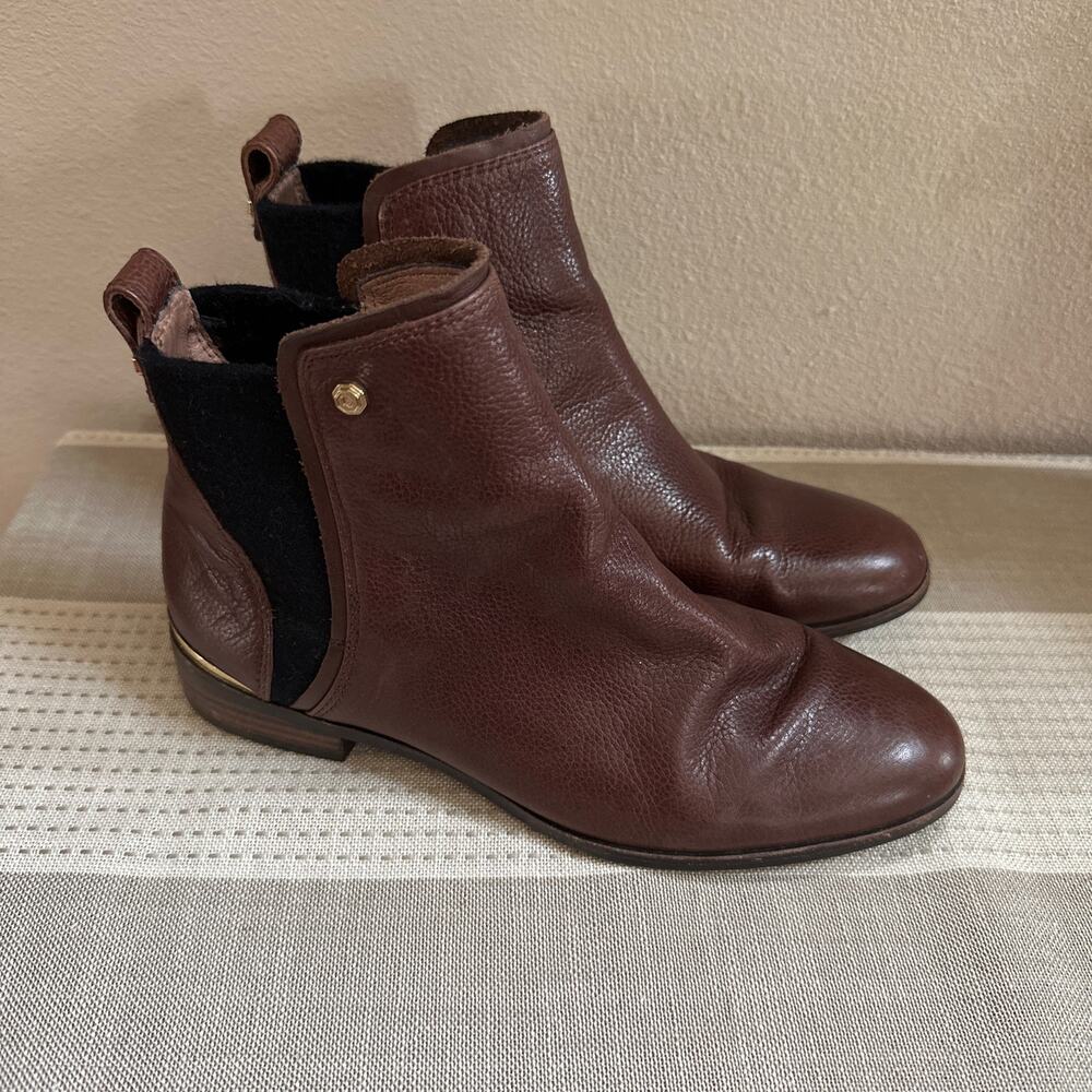 Louise Et Cie Chelsea Boots Brown Leather Pull-On Almond Toe Size 6.5